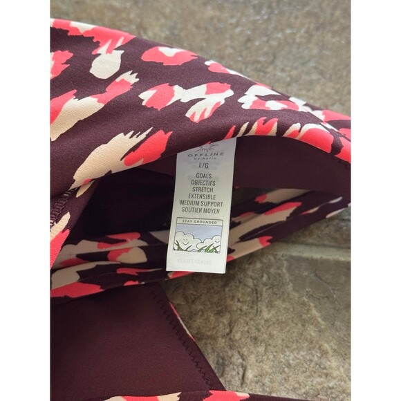 Aerie Goals Plunge Sports Bra Maplewood Size Large - Picture 6 of 7